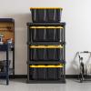 imageIRIS USA 12 Gallon Heavy Duty Holiday Storage Bins with Lids 4 Pack  Made in USA Tough Snap On Lid Stackable Industrial Rugged Tubs Garage Organization Reusable Box  GreenRedBlackYellow