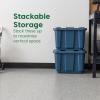 imageIRIS USA 12 Gallon Heavy Duty Holiday Storage Bins with Lids 4 Pack  Made in USA Tough Snap On Lid Stackable Industrial Rugged Tubs Garage Organization Reusable Box  GreenRedEcoFriendly Navy