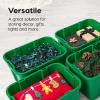 imageIRIS USA 12 Gallon Heavy Duty Holiday Storage Bins with Lids 4 Pack  Made in USA Tough Snap On Lid Stackable Industrial Rugged Tubs Garage Organization Reusable Box  GreenRedGreenRed