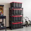 imageIRIS USA 12 Gallon Heavy Duty Holiday Storage Bins with Lids 4 Pack  Made in USA Tough Snap On Lid Stackable Industrial Rugged Tubs Garage Organization Reusable Box  GreenRedRed