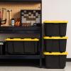 imageIRIS USA 12 Gallon Heavy Duty Holiday Storage Bins with Lids 4 Pack  Made in USA Tough Snap On Lid Stackable Industrial Rugged Tubs Garage Organization Reusable Box  GreenRedBlackYellow