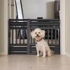 imageIRIS USA 24quot 39quot Dog Gate Plastic Pet Gate Indoor Expandable Portable Dog Gate for Doorways 25quot H White 2 PackGray