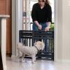 imageIRIS USA 24quot 39quot Dog Gate Plastic Pet Gate Indoor Expandable Portable Dog Gate for Doorways 25quot H White 2 PackGray