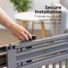 imageIRIS USA 24quot 39quot Dog Gate Plastic Pet Gate Indoor Expandable Portable Dog Gate for Doorways 25quot H White 2 PackGray