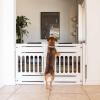 imageIRIS USA 24quot 39quot Dog Gate Plastic Pet Gate Indoor Expandable Portable Dog Gate for Doorways 25quot H White 2 PackWhite