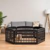 imageIRIS USA 24quot 4Panel Pet Dog Puppy Playpen IndoorOutdoor Dog Pen 35 x 35 x 24 Foldable Fold It Down Easy Storing Customizable WhiteBlack