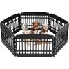 imageIRIS USA 24quot 4Panel Pet Dog Puppy Playpen IndoorOutdoor Dog Pen 35 x 35 x 24 Foldable Fold It Down Easy Storing Customizable WhiteBlack