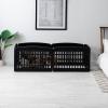 imageIRIS USA 24quot 4Panel Pet Dog Puppy Playpen IndoorOutdoor Dog Pen 35 x 35 x 24 Foldable Fold It Down Easy Storing Customizable WhiteBlack