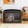 imageIRIS USA 24quot 4Panel Pet Dog Puppy Playpen IndoorOutdoor Dog Pen 35 x 35 x 24 Foldable Fold It Down Easy Storing Customizable WhiteBlack