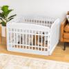 imageIRIS USA 24quot 4Panel Pet Dog Puppy Playpen IndoorOutdoor Dog Pen 35 x 35 x 24 Foldable Fold It Down Easy Storing Customizable WhiteWhite