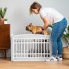 imageIRIS USA 24quot 4Panel Pet Dog Puppy Playpen IndoorOutdoor Dog Pen 35 x 35 x 24 Foldable Fold It Down Easy Storing Customizable WhiteWhite