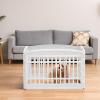 imageIRIS USA 24quot 4Panel Pet Dog Puppy Playpen IndoorOutdoor Dog Pen 35 x 35 x 24 Foldable Fold It Down Easy Storing Customizable WhiteWhite