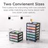imageIRIS USA 3Tier Scrapbook Storage Unit with Organizer Top Fits 12quot x 12quot Papers for Tools Office Art and Craft Supplies Desktop Organizer Built in Handle WhiteClear6Tier Cart  Black