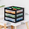imageIRIS USA 3Tier Scrapbook Storage Unit with Organizer Top Fits 12quot x 12quot Papers for Tools Office Art and Craft Supplies Desktop Organizer Built in Handle WhiteClear3Tier Drawer  Black