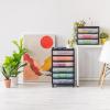 imageIRIS USA 3Tier Scrapbook Storage Unit with Organizer Top Fits 12quot x 12quot Papers for Tools Office Art and Craft Supplies Desktop Organizer Built in Handle WhiteClear6Tier Cart  Black