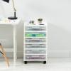 imageIRIS USA 3Tier Scrapbook Storage Unit with Organizer Top Fits 12quot x 12quot Papers for Tools Office Art and Craft Supplies Desktop Organizer Built in Handle WhiteClear6Tier Cart  White