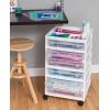imageIRIS USA 3Tier Scrapbook Storage Unit with Organizer Top Fits 12quot x 12quot Papers for Tools Office Art and Craft Supplies Desktop Organizer Built in Handle WhiteClear6Tier Cart  White
