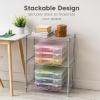imageIRIS USA 3Tier Scrapbook Storage Unit with Organizer Top Fits 12quot x 12quot Papers for Tools Office Art and Craft Supplies Desktop Organizer Built in Handle WhiteClear6Pack Thick Cases  Clear