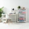 imageIRIS USA 3Tier Scrapbook Storage Unit with Organizer Top Fits 12quot x 12quot Papers for Tools Office Art and Craft Supplies Desktop Organizer Built in Handle WhiteClearExtra Thick Single Case  Clear