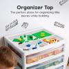imageIRIS USA 3Tier Scrapbook Storage Unit with Organizer Top Fits 12quot x 12quot Papers for Tools Office Art and Craft Supplies Desktop Organizer Built in Handle WhiteClear3Tier Drawer  White