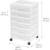 imageIRIS USA 3Tier Scrapbook Storage Unit with Organizer Top Fits 12quot x 12quot Papers for Tools Office Art and Craft Supplies Desktop Organizer Built in Handle WhiteClear6Tier Cart  White