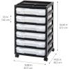 imageIRIS USA 3Tier Scrapbook Storage Unit with Organizer Top Fits 12quot x 12quot Papers for Tools Office Art and Craft Supplies Desktop Organizer Built in Handle WhiteClear6Tier Cart  Black