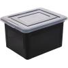 imageIRIS USA File Box Plastic File Organizer for LetterLegal File Document Box Durable Storage Bin Tote with Secure Latching Lid Stackable BPAFree Eco Friendly Sustainable NavyGray 35 Qt 4 PackBlack  4 Pack
