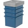 imageIRIS USA File Box Plastic File Organizer for LetterLegal File Document Box Durable Storage Bin Tote with Secure Latching Lid Stackable BPAFree Eco Friendly Sustainable NavyGray 35 Qt 4 PackEcoFriendly  4 Pack