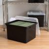 imageIRIS USA File Box Plastic File Organizer for LetterLegal File Document Box Durable Storage Bin Tote with Secure Latching Lid Stackable BPAFree Eco Friendly Sustainable NavyGray 35 Qt 4 PackBlack  4 Pack