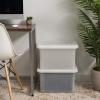 imageIRIS USA File Box Plastic File Organizer for LetterLegal File Document Box Durable Storage Bin Tote with Secure Latching Lid Stackable BPAFree Eco Friendly Sustainable NavyGray 35 Qt 4 PackPearl  4 Pack