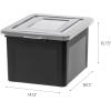 imageIRIS USA File Box Plastic File Organizer for LetterLegal File Document Box Durable Storage Bin Tote with Secure Latching Lid Stackable BPAFree Eco Friendly Sustainable NavyGray 35 Qt 4 PackBlack  Single