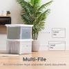 imageIRIS USA File Box Plastic File Organizer for LetterLegal File Document Box Durable Storage Bin Tote with Secure Latching Lid Stackable BPAFree Eco Friendly Sustainable NavyGray 35 Qt 4 PackPearl  4 Pack