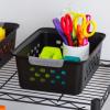 imageIRIS USA Plastic Storage Basket 6Pack Medium Shelf Basket Storage Organizer for Pantry Cabinet Bedroom Closet Laundry Room EcoFriendly NavyBlack