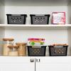 imageIRIS USA Plastic Storage Basket 6Pack Medium Shelf Basket Storage Organizer for Pantry Cabinet Bedroom Closet Laundry Room EcoFriendly NavyBlack