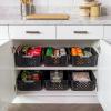 imageIRIS USA Plastic Storage Basket 6Pack Medium Shelf Basket Storage Organizer for Pantry Cabinet Bedroom Closet Laundry Room EcoFriendly NavyBlack