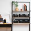 imageIRIS USA Plastic Storage Basket 6Pack Medium Shelf Basket Storage Organizer for Pantry Cabinet Bedroom Closet Laundry Room EcoFriendly NavyBlack