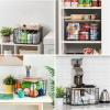 imageIRIS USA Plastic Storage Basket 6Pack Medium Shelf Basket Storage Organizer for Pantry Cabinet Bedroom Closet Laundry Room EcoFriendly NavyLight Brown