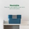 imageIRIS USA Plastic Storage Basket 6Pack Medium Shelf Basket Storage Organizer for Pantry Cabinet Bedroom Closet Laundry Room EcoFriendly NavyNavy