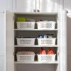 imageIRIS USA Plastic Storage Basket 6Pack Medium Shelf Basket Storage Organizer for Pantry Cabinet Bedroom Closet Laundry Room EcoFriendly NavyWhite