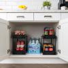 imageIRIS USA Under Sink Organizer 4 Pack Pull Out Under Cabinet Organizers and Storage Kitchen Shelf Pantry Bathroom Under Counter Cleaning Supplies Vertical Spice Rack Slide Out Drawer Easy Install2 Pack