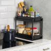imageIRIS USA Under Sink Organizer 4 Pack Pull Out Under Cabinet Organizers and Storage Kitchen Shelf Pantry Bathroom Under Counter Cleaning Supplies Vertical Spice Rack Slide Out Drawer Easy Install4 Pack