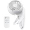 imageIRIS USA WOOZOO Wall Fan with Remote Oscillating Air Circulator 3 Speeds 414 sqft Coverage Area Adjustable Tilt Small Fan for Bedroom Livingroom Office Dorm WhiteWHITE