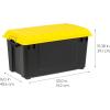 imageIRIS USA WeatherPro 21 Gallon Lockable Storage Bins with Lids 4 Pack  Made in USA Heavy Duty Stackable Containers Garage Organizing Tubs Rugged Sturdy Equipment Utility Box  BlackYellowBlackYellow