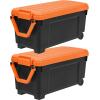 imageIRIS USA WeatherPro 21 Gallon Lockable Storage Bins with Lids 4 Pack  Made in USA Heavy Duty Stackable Containers Garage Organizing Tubs Rugged Sturdy Equipment Utility Box  BlackYellowBlackOrange