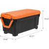 imageIRIS USA WeatherPro 21 Gallon Lockable Storage Bins with Lids 4 Pack  Made in USA Heavy Duty Stackable Containers Garage Organizing Tubs Rugged Sturdy Equipment Utility Box  BlackYellowBlackOrange