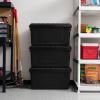 imageIRIS USA WeatherPro 21 Gallon Lockable Storage Bins with Lids 4 Pack  Made in USA Heavy Duty Stackable Containers Garage Organizing Tubs Rugged Sturdy Equipment Utility Box  BlackYellowBlack
