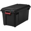 imageIRIS USA WeatherPro 21 Gallon Lockable Storage Bins with Lids 4 Pack  Made in USA Heavy Duty Stackable Containers Garage Organizing Tubs Rugged Sturdy Equipment Utility Box  BlackYellowBlack