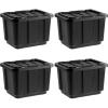 imageIRIS USA 12 Gallon Heavy Duty Holiday Storage Bins with Lids 4 Pack  Made in USA Tough Snap On Lid Stackable Industrial Rugged Tubs Garage Organization Reusable Box  GreenRedBlack