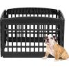 imageIRIS USA 24quot 4Panel Pet Dog Puppy Playpen IndoorOutdoor Dog Pen 35 x 35 x 24 Foldable Fold It Down Easy Storing Customizable WhiteBlack