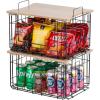 imageIRIS USA Plastic Storage Basket 6Pack Medium Shelf Basket Storage Organizer for Pantry Cabinet Bedroom Closet Laundry Room EcoFriendly NavyLight Brown